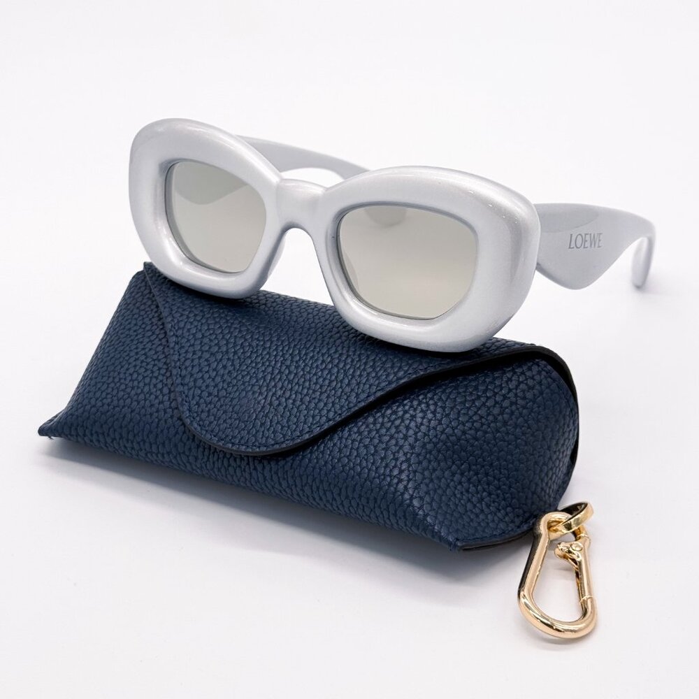 NEW LOEWE LW40117I 20C SILVER UNISEX SUNGLASSES LOEWE